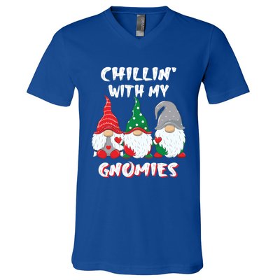 Chilling With My Gnomies Christmas Gift V-Neck T-Shirt