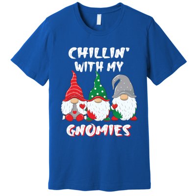 Chilling With My Gnomies Christmas Gift Premium T-Shirt