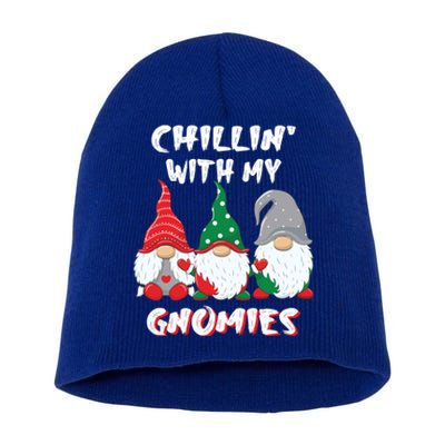 Chilling With My Gnomies Christmas Gift Short Acrylic Beanie