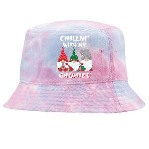 Chilling With My Gnomies Christmas Gift Tie-Dyed Bucket Hat