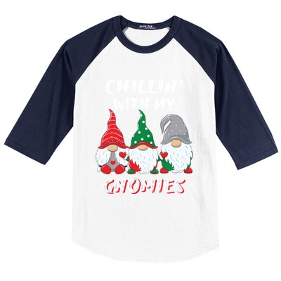 Chilling With My Gnomies Christmas Gift Baseball Sleeve Shirt