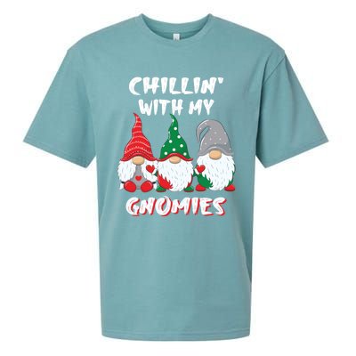 Chilling With My Gnomies Christmas Gift Sueded Cloud Jersey T-Shirt