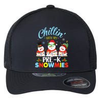 Chillin With My PreK Snowmies Teacher Christmas Xmas Lights Flexfit Unipanel Trucker Cap