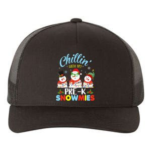 Chillin With My PreK Snowmies Teacher Christmas Xmas Lights Yupoong Adult 5-Panel Trucker Hat