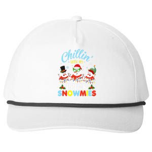 Chillin With My PreK Snowmies Teacher Christmas Xmas Lights Snapback Five-Panel Rope Hat