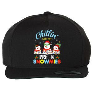 Chillin With My PreK Snowmies Teacher Christmas Xmas Lights Wool Snapback Cap