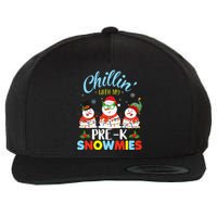 Chillin With My PreK Snowmies Teacher Christmas Xmas Lights Wool Snapback Cap