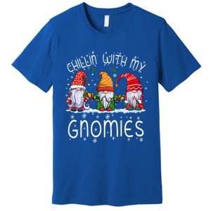 Chillin With My Gnomies Buffalo Red Plaid Christmas Gnome Gift Premium T-Shirt