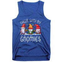 Chillin With My Gnomies Buffalo Red Plaid Christmas Gnome Gift Tank Top