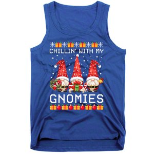 Chillin With My Gnomies Ugly Christmas Sweater Santa Gnomes Gift Tank Top