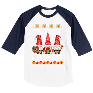 Chillin With My Gnomies Ugly Christmas Sweater Santa Gnomes Gift Baseball Sleeve Shirt