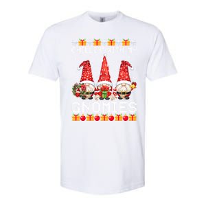 Chillin With My Gnomies Ugly Christmas Sweater Santa Gnomes Gift Softstyle CVC T-Shirt