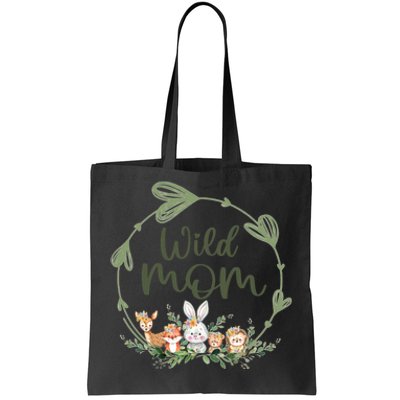 Cute Wild Mom Wreath Zoo Leopard Birthday Safari Jungle Animal Gift Tote Bag