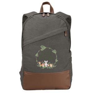 Cute Wild Mom Wreath Zoo Leopard Birthday Safari Jungle Animal Gift Cotton Canvas Backpack