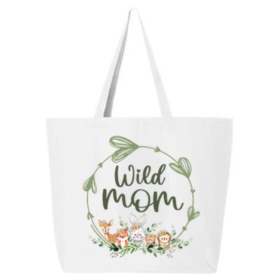 Cute Wild Mom Wreath Zoo Leopard Birthday Safari Jungle Animal Gift 25L Jumbo Tote