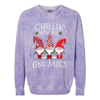 Chillin With My Gnomies Funny Hilarious Gnome Christmas Meaningful Gift Colorblast Crewneck Sweatshirt