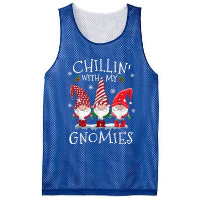 Chillin With My Gnomies Funny Hilarious Gnome Christmas Meaningful Gift Mesh Reversible Basketball Jersey Tank