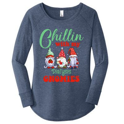 Chillin With My Dialysis Gnomies Xmas Light Nurse Christmas Gift Women's Perfect Tri Tunic Long Sleeve Shirt