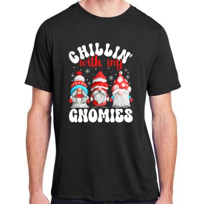 Chillin With My Gnomies Christmas Cute Gnomes Ugly Sweater Adult ChromaSoft Performance T-Shirt