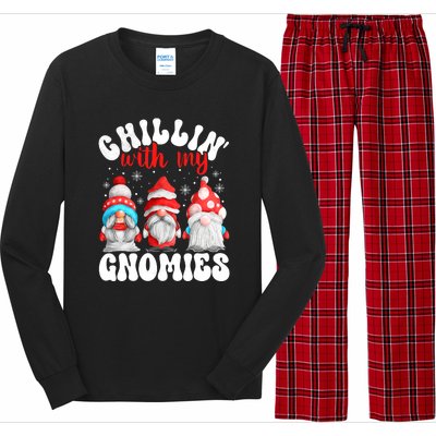 Chillin With My Gnomies Christmas Cute Gnomes Ugly Sweater Long Sleeve Pajama Set