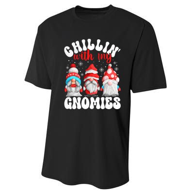 Chillin With My Gnomies Christmas Cute Gnomes Ugly Sweater Performance Sprint T-Shirt