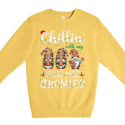 Chillin With My Wound Care Gnome Christmas Wounds Specialist Premium Crewneck Sweatshirt