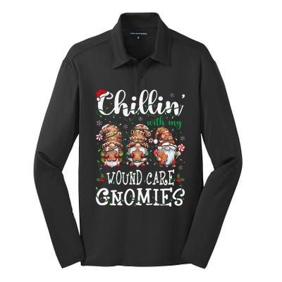 Chillin With My Wound Care Gnome Christmas Wounds Specialist Silk Touch Performance Long Sleeve Polo