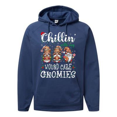 Chillin With My Wound Care Gnome Christmas Wounds Specialist Performance Fleece Hoodie