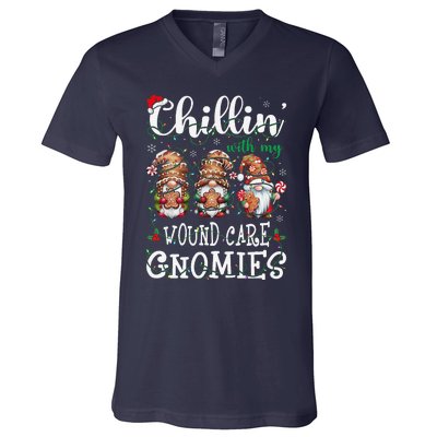 Chillin With My Wound Care Gnome Christmas Wounds Specialist V-Neck T-Shirt