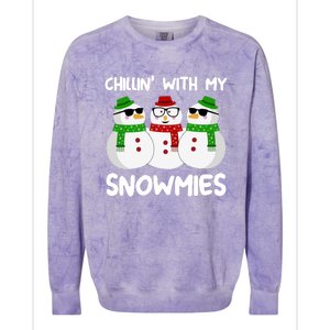 Chillin With My Snowmies Christmas Gift Colorblast Crewneck Sweatshirt