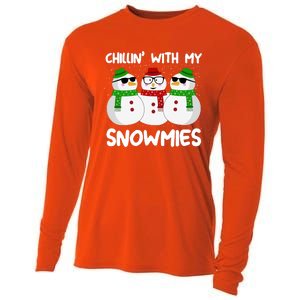 Chillin With My Snowmies Christmas Gift Cooling Performance Long Sleeve Crew