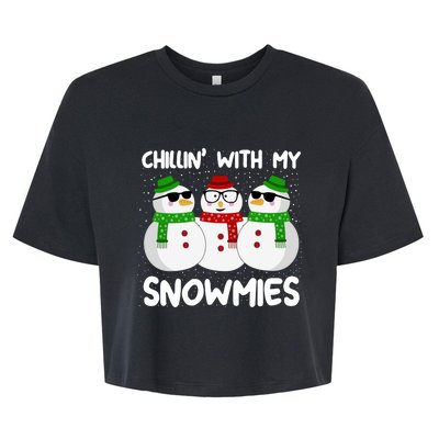 Chillin With My Snowmies Christmas Gift Bella+Canvas Jersey Crop Tee