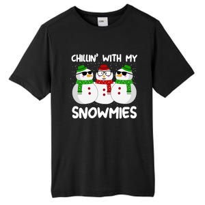 Chillin With My Snowmies Christmas Gift Tall Fusion ChromaSoft Performance T-Shirt