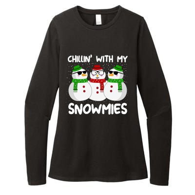 Chillin With My Snowmies Christmas Gift Womens CVC Long Sleeve Shirt