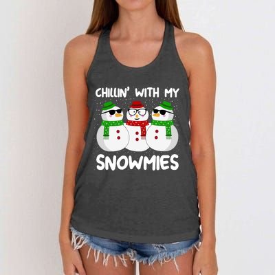 Chillin With My Snowmies Christmas Gift Women's Knotted Racerback Tank