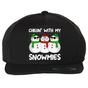 Chillin With My Snowmies Christmas Gift Wool Snapback Cap