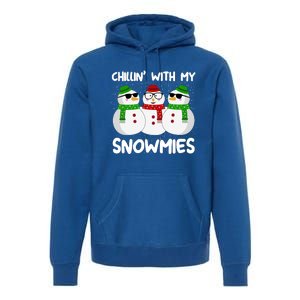 Chillin With My Snowmies Christmas Gift Premium Hoodie