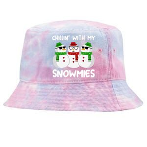 Chillin With My Snowmies Christmas Gift Tie-Dyed Bucket Hat