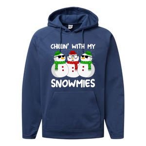 Chillin With My Snowmies Christmas Gift Performance Fleece Hoodie