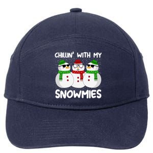 Chillin With My Snowmies Christmas Gift 7-Panel Snapback Hat