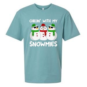 Chillin With My Snowmies Christmas Gift Sueded Cloud Jersey T-Shirt