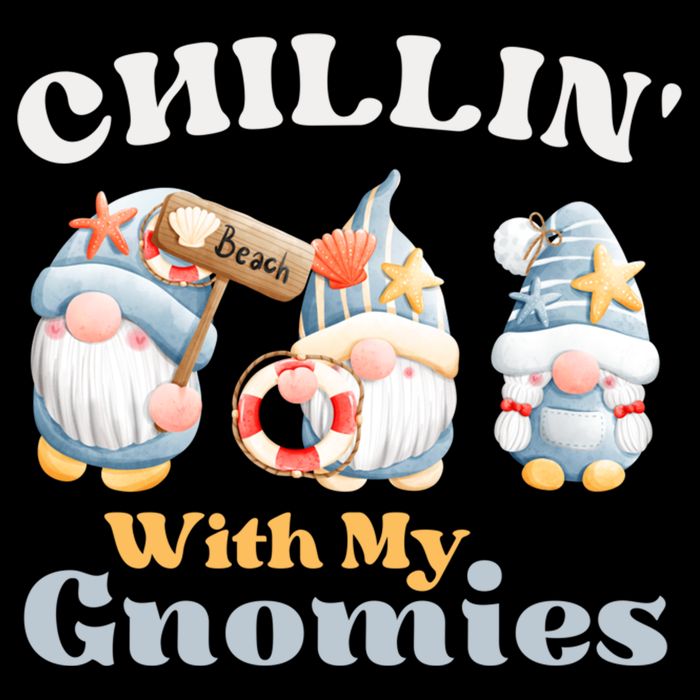 Chillin With My Gnomies Beach Gnomes With Shells Gift Bucket Hat