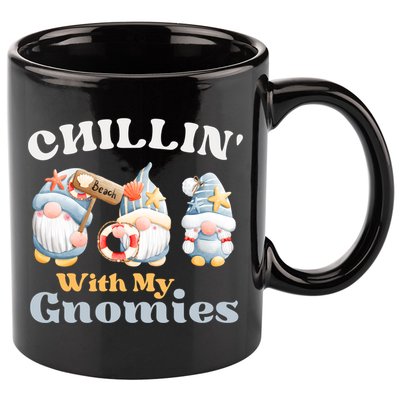 Chillin With My Gnomies Beach Gnomes With Shells Gift 11oz C Handle Ceramic Mug