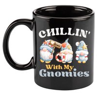 Chillin With My Gnomies Beach Gnomes With Shells Gift 11oz C Handle Ceramic Mug