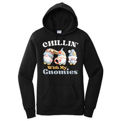 Chillin With My Gnomies Beach Gnomes With Shells Gift Women's Pullover Hoodie