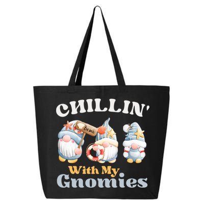 Chillin With My Gnomies Beach Gnomes With Shells Gift 25L Jumbo Tote
