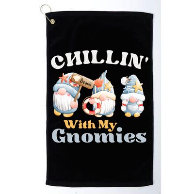 Chillin With My Gnomies Beach Gnomes With Shells Gift Golf Towel
