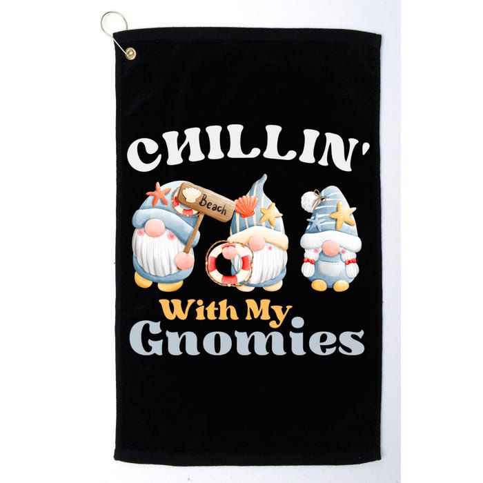Chillin With My Gnomies Beach Gnomes With Shells Gift Golf Towel