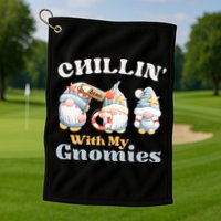 Chillin With My Gnomies Beach Gnomes With Shells Gift Golf Towel