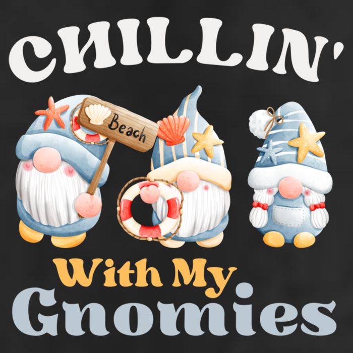 Chillin With My Gnomies Beach Gnomes With Shells Gift Golf Towel
